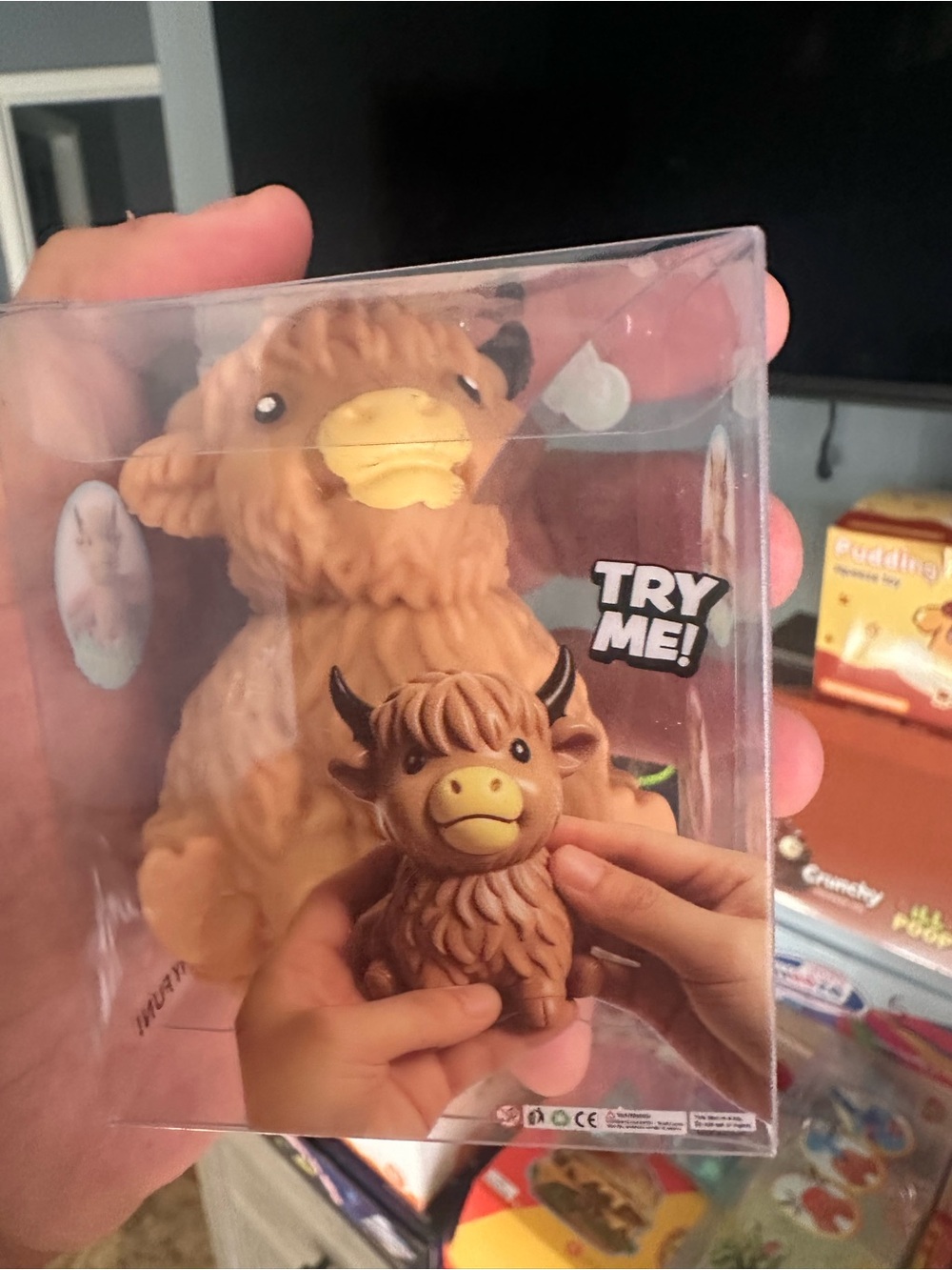 CRUNCHY newly released Highland Cow Squeaky Toy - Brown